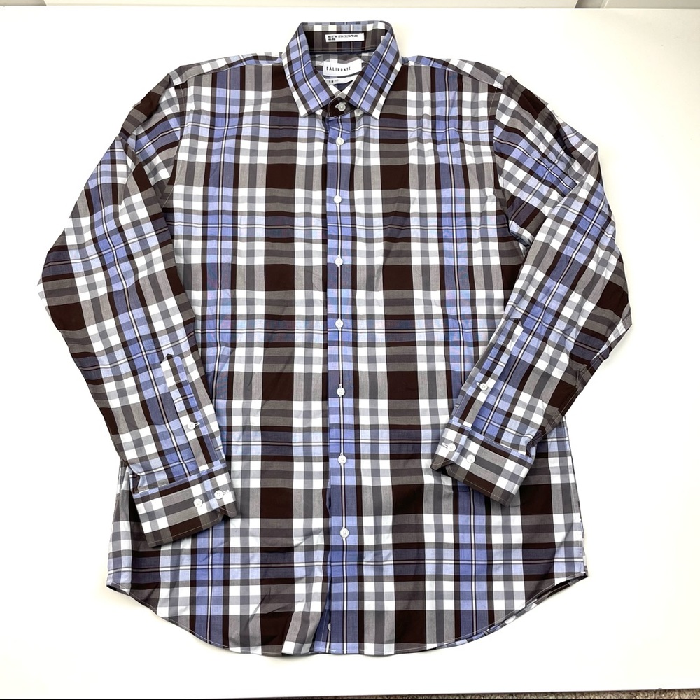 Calibrate Mens Button Down Dress Shirt